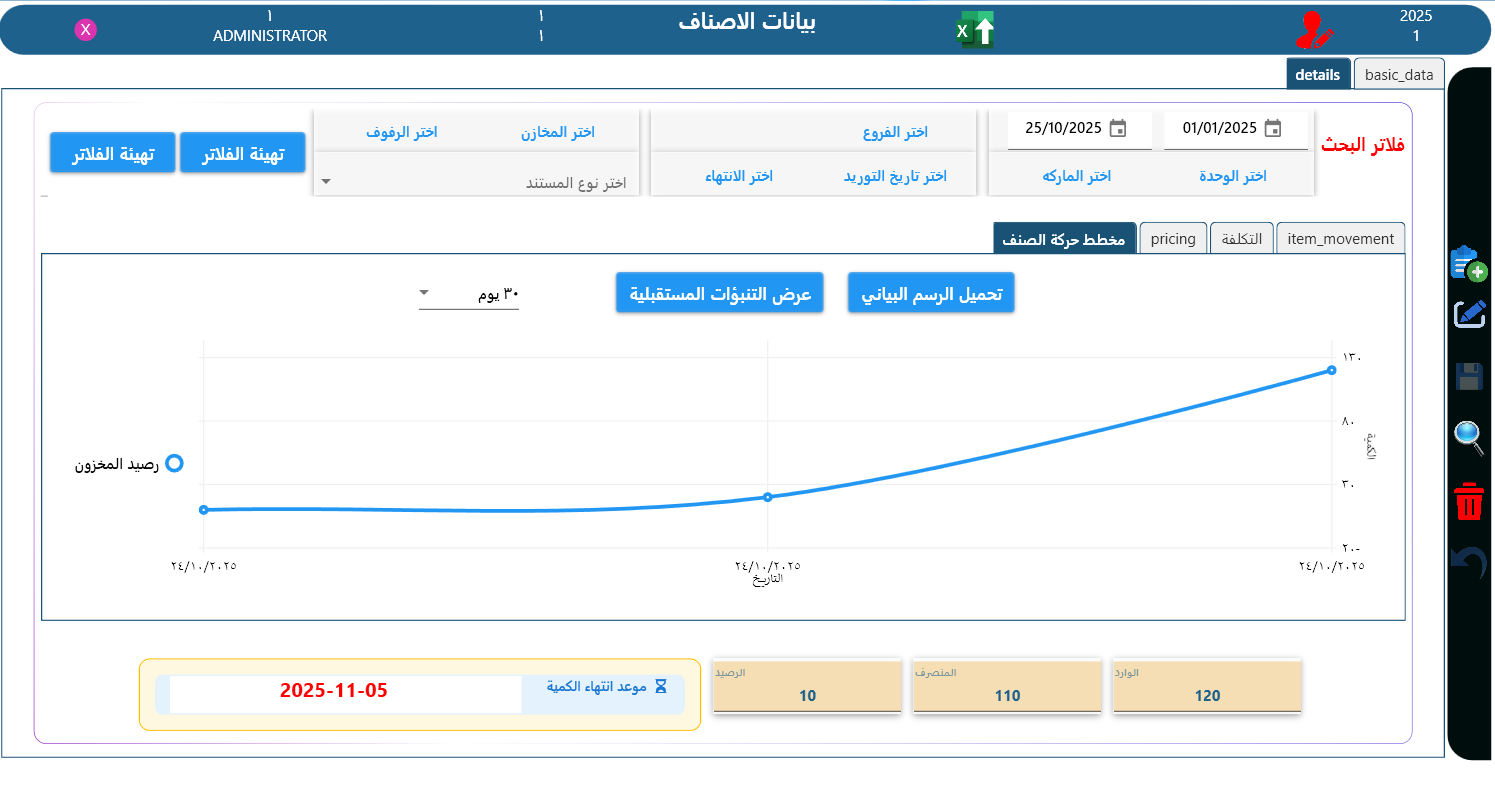 شاشة التقارير المالية